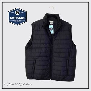 ARTISANS APPAREL Black Quilted Puffer Vest Lightweight Insulated Size M